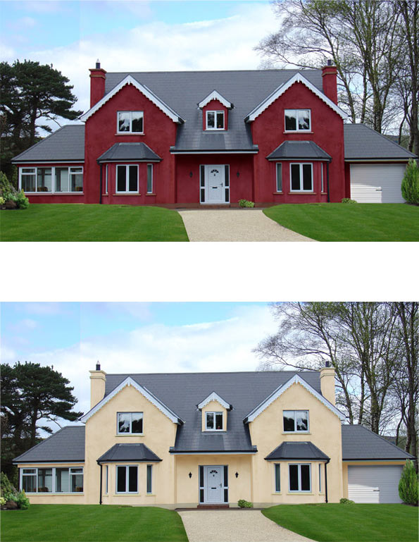 Visualisation of house painted different colours